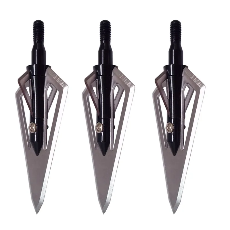 

3pcs Hunting Broadheads 4 Blades Arrowhead 100Grain Arrow Point Target Shooting Tips Crossbow Compound Recurve Bow Head