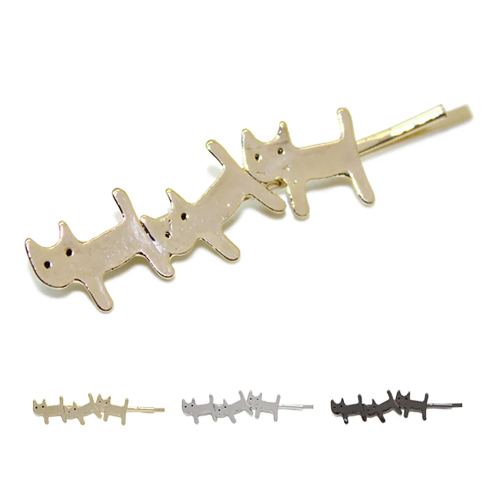 Lovely Three Cats Design Hairpin Hair Clip Fashion Women Girl Headwear