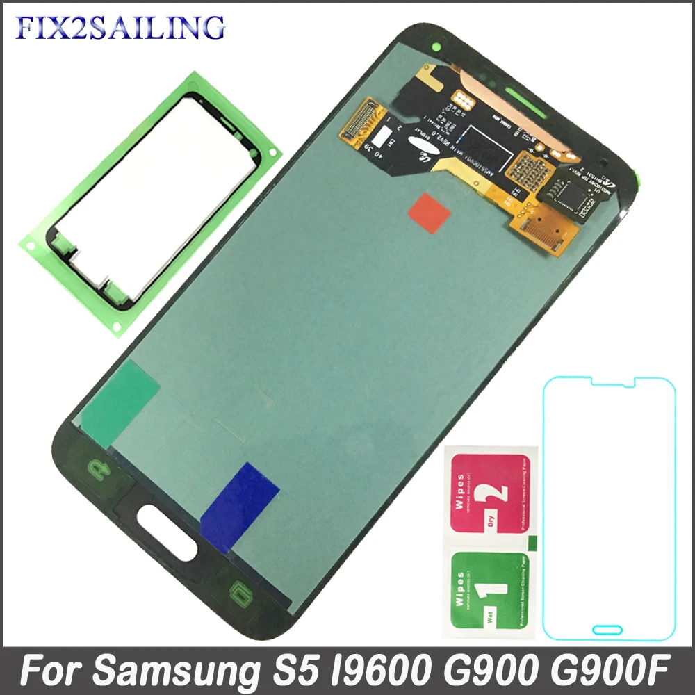 

FIX2SAILING Super Amoled LCD Display For Samsung Galaxy S5 i9600 G900 G900R G900F G900H G900M LCD Display Touch Screen Digitizer