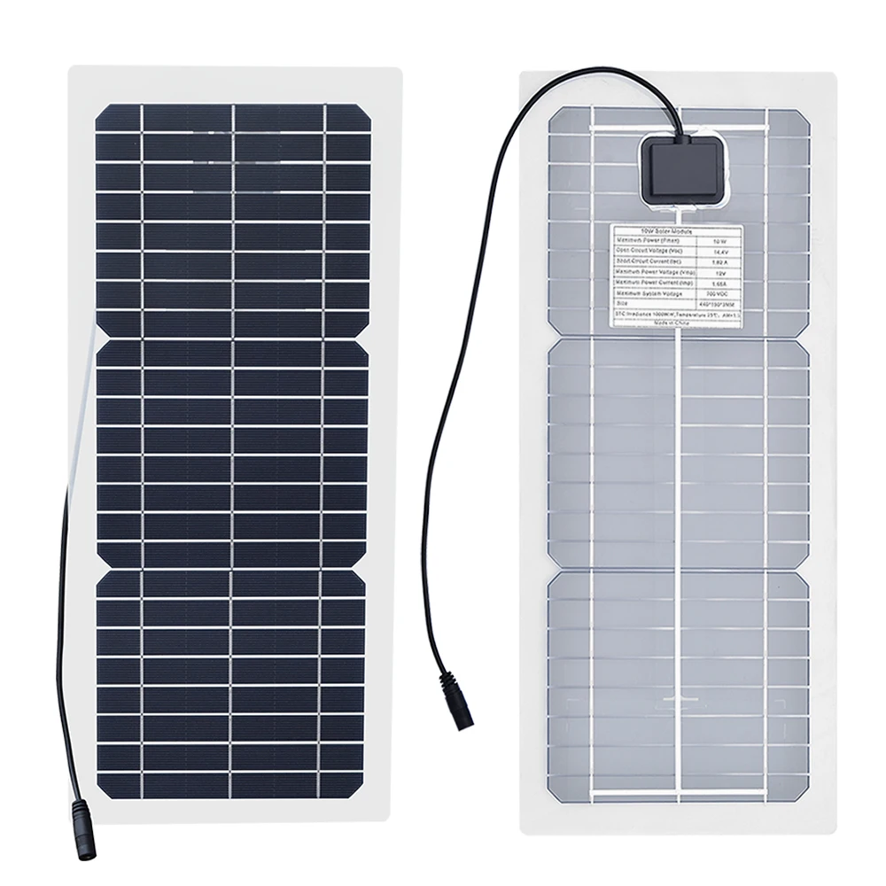 Xinpuguang 12 В 10 Вт прозрачный полугибкий кремниевый монокристаллический Солнечная панель модуль постоянного тока 12vol DIY батарея адаптер телефона