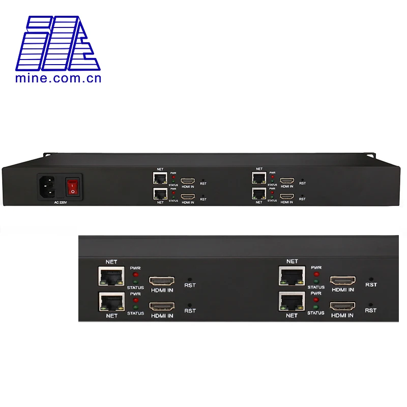 4 канальный HDMI IP кодировщик H.264 1080p @ 60fps Видео Аудио IPTV в 1U стойке|Теле- и