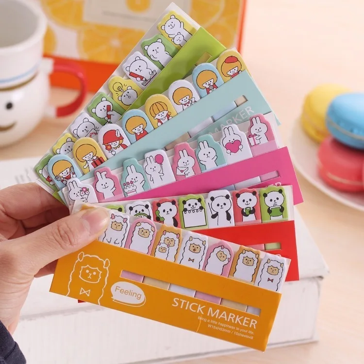 1pc New Mini Lovely Cartoon Animals Panda Cat Memo Pad Sticky Notes Memo Notebook Stationery School Supplies Note Paper Stickers
