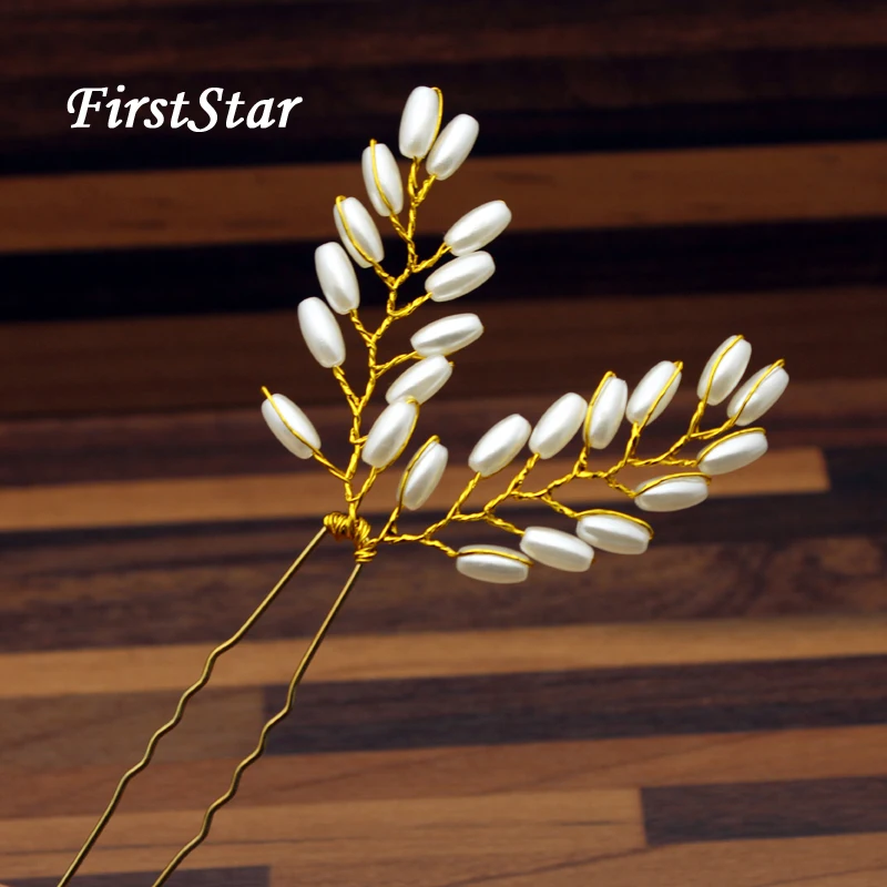 Женские заколки для волос FirstStar золотые Цветочные в форме листа|Украшения волос| |