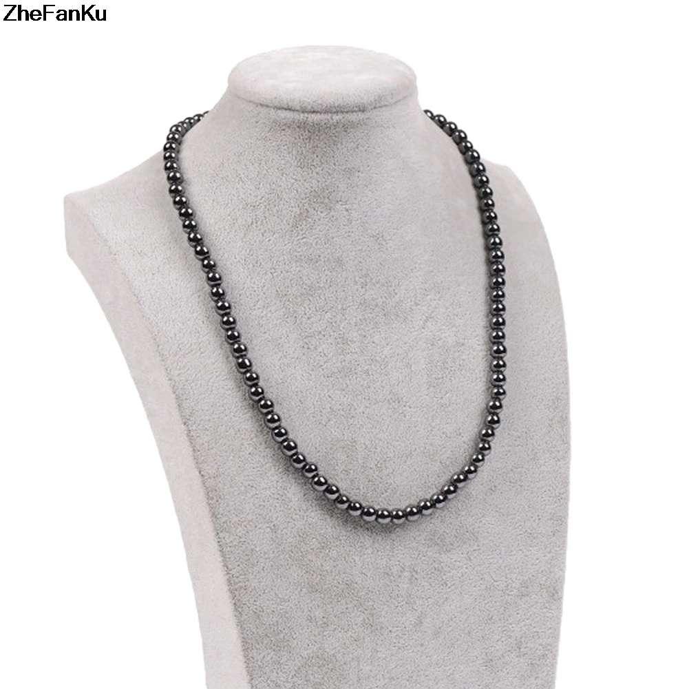 Black 6mm Beads Hematite Necklace Health Care