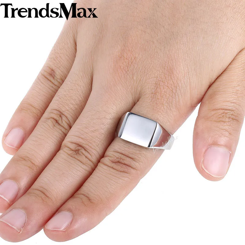 Trendsmax женское и мужское кольцо гладкая вывеска обручальное серебряного цвета из