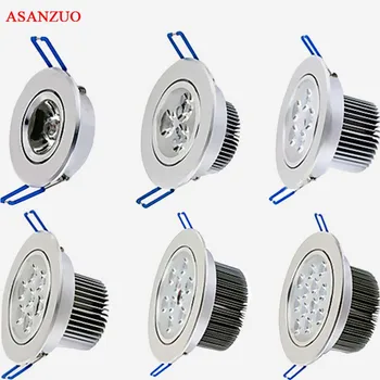

1pc LED Ceiling light 1W3W5W7W9W12W AC85-265V Down light Recessed LED Wall lamp Spot light With LED Driver For Home Lighting