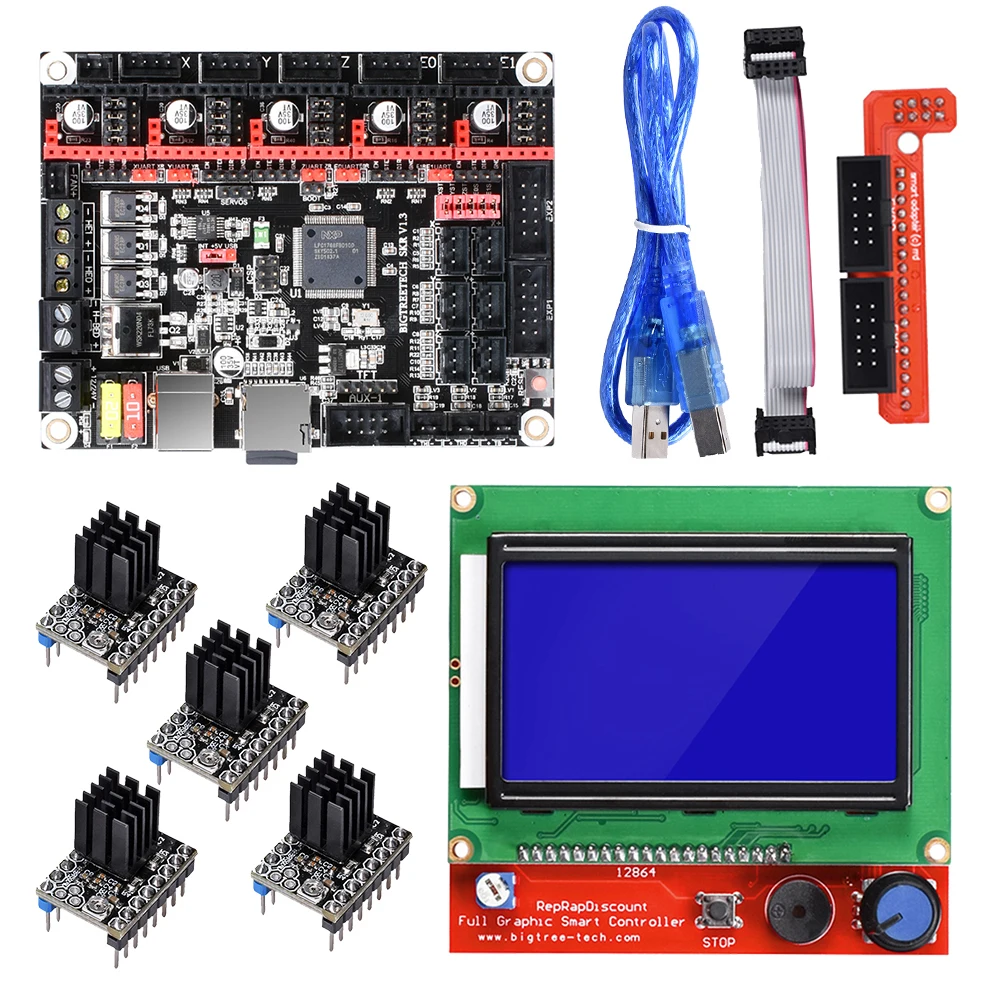 Материнская плата BIGTREETECH SKR V1.3 с ЖК дисплеем 12864+ драйвер TMC2208 TMC2130 SPI A4988 для 3D