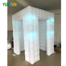 6*6*8ft Small Cube inflatable photo booth Party backdrop With 8PCS Bulbs Lights & Curtain Inflatable Enclosure Tent Hot Sales