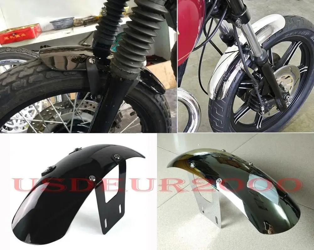 

Metal Steel Short Bobbed Front Fender mudguard for Yamaha SR400 SR500 XS650 40cm Black / Chrome