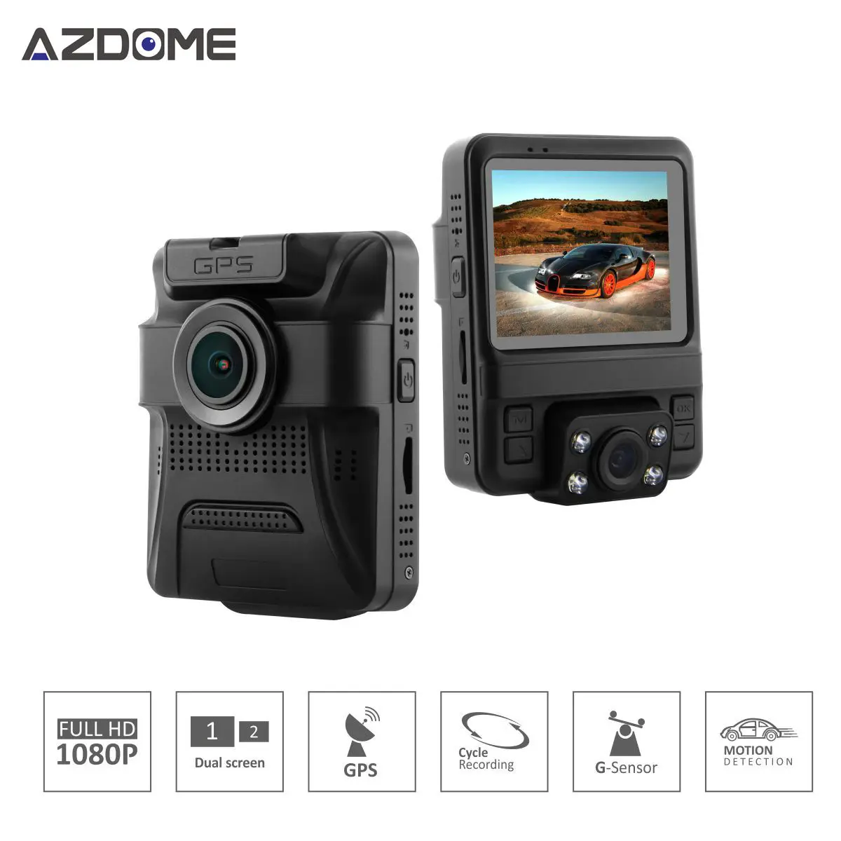 Azdome GS65H Mini Dual Lens Car DVR Dash font b Camera b font 1080P Full HD