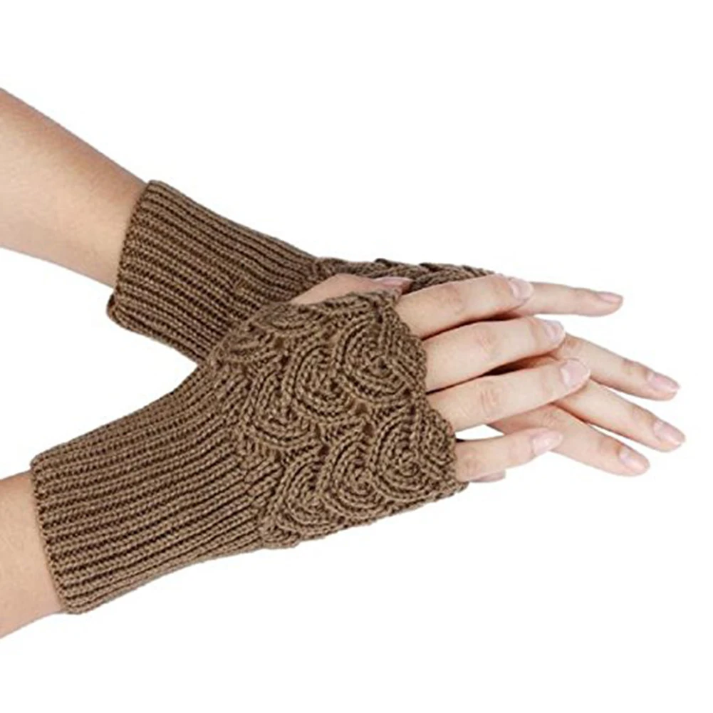 Women Soft Wrist Warm Keeper Winter Knitting Knitted Half