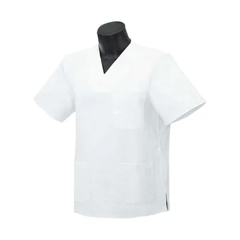 

CASACA UNISEX CUELLO PICO MANGAS CORTAS UNIFORME LABORAL CLINICA HOSPITAL LIMPIEZA VETERINARIA SANIDAD MEDICO ENFERME - REF.817