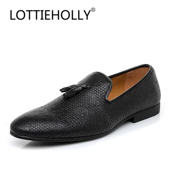 

New Brand Leather Casual Shoes Men Luxury Loafers Handmade Dress Shoes Fashion Wedding Footwear Male Brown Plus Size #XHY50706