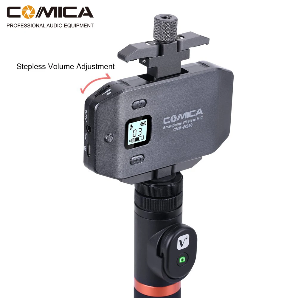 Comica CVM-WS50(A) UHF 6 Channels Wireless Phone Lavalier Microphone System For Smartphone/DSLR Camera Comica CVM-WS50(A) UHF 6 Channels Wireless Phone Lavalier Microphone System For Smartphone/DSLR Camera