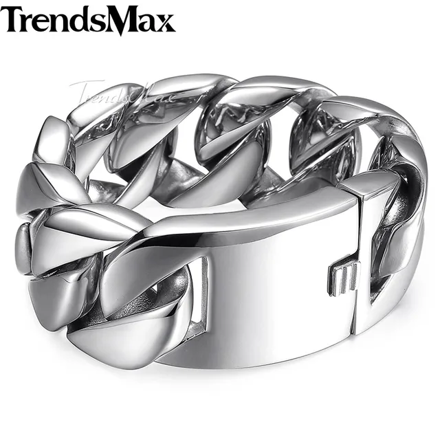Trendsmax Fashion New Link Chain Stainless Steel Bracelet Men Heavy Trendsmax Fashion New Link Chain Stainless Steel Bracelet Men Heavy Mens Bracelets 2018 Bicycle Wrstband