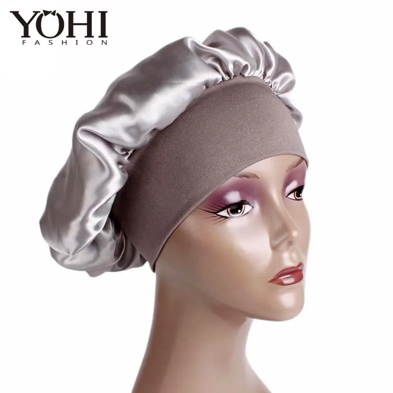 Новая модная Роскошная широкая Женская кепка chemo beauty салонный берет для ночного сна сатиновая скатерть дамская шляпа без полей