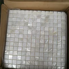 Белая перламутровая мозаичная плитка для украшения дома и ванной комнаты, настенная плитка в виде раковины, мозаичная плитка, 1 квадратный метр/лот