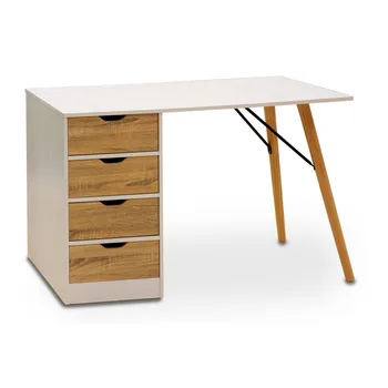 

Wooden desk yaren. Four Storage drawers Measures: 120x60x75 cm