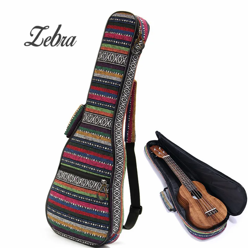 Cebra 21/23/26 pulgadas algodón nylon acolchado bajo portátil Guitarras funda Ukuleles caja Guitarras ra cubierta mochila con doble correa Cebra 21/23/26 pulgadas algodón nylon acolchado bajo portátil Guitarras funda Ukuleles caja Guitarras ra cubierta mochila con doble correa