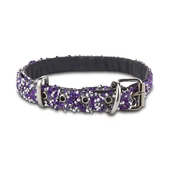 

Lachoqqa Shiny Dog Collar, Rhinestone Pets Harness 12.60" - 15.80" Small - Medium Breeds
