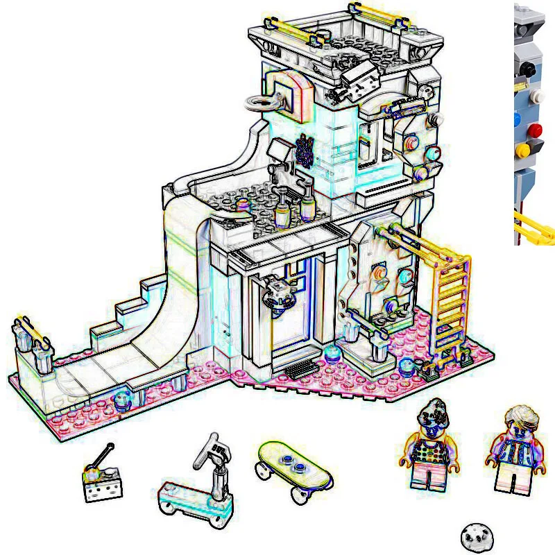 

31081 434pcs City series The Creative City Skating Room Model Building Block Educational DIY Toy For Children Gift 11049
