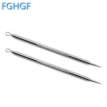 Горячая 10 шт серебряных для черных точек угревая сыпь удаление экстрактор косметический инструмент из нержавеющей иглы