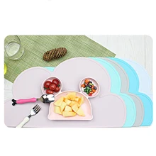 LIXYMO silicone food place mat cloud shaped heat proof heat insulated pad baby kids non-slip safe table mat seamless deaign