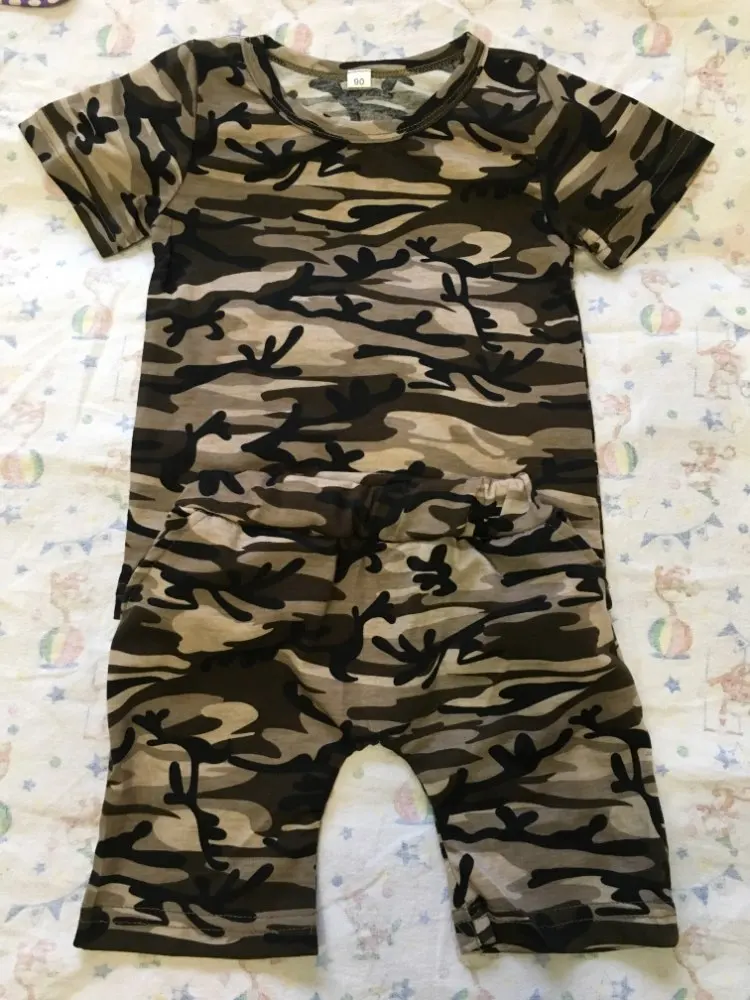 Camouflage Toddler Kids T-shirt Tops+Pants Clothes Set 