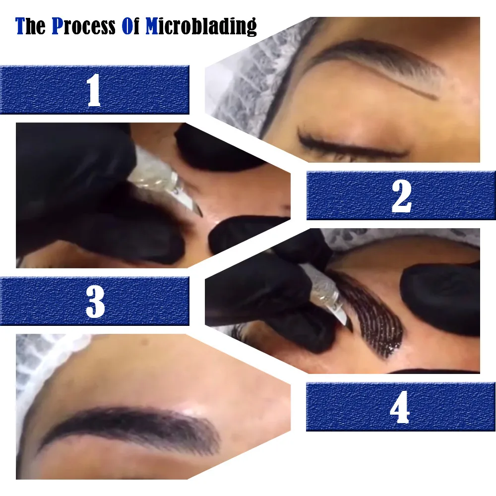 Профессиональный бровей татуировки практике комплект Microblading полу Перманентный макияж машина Maquiagem Acessórios бровей татуировки лезвия