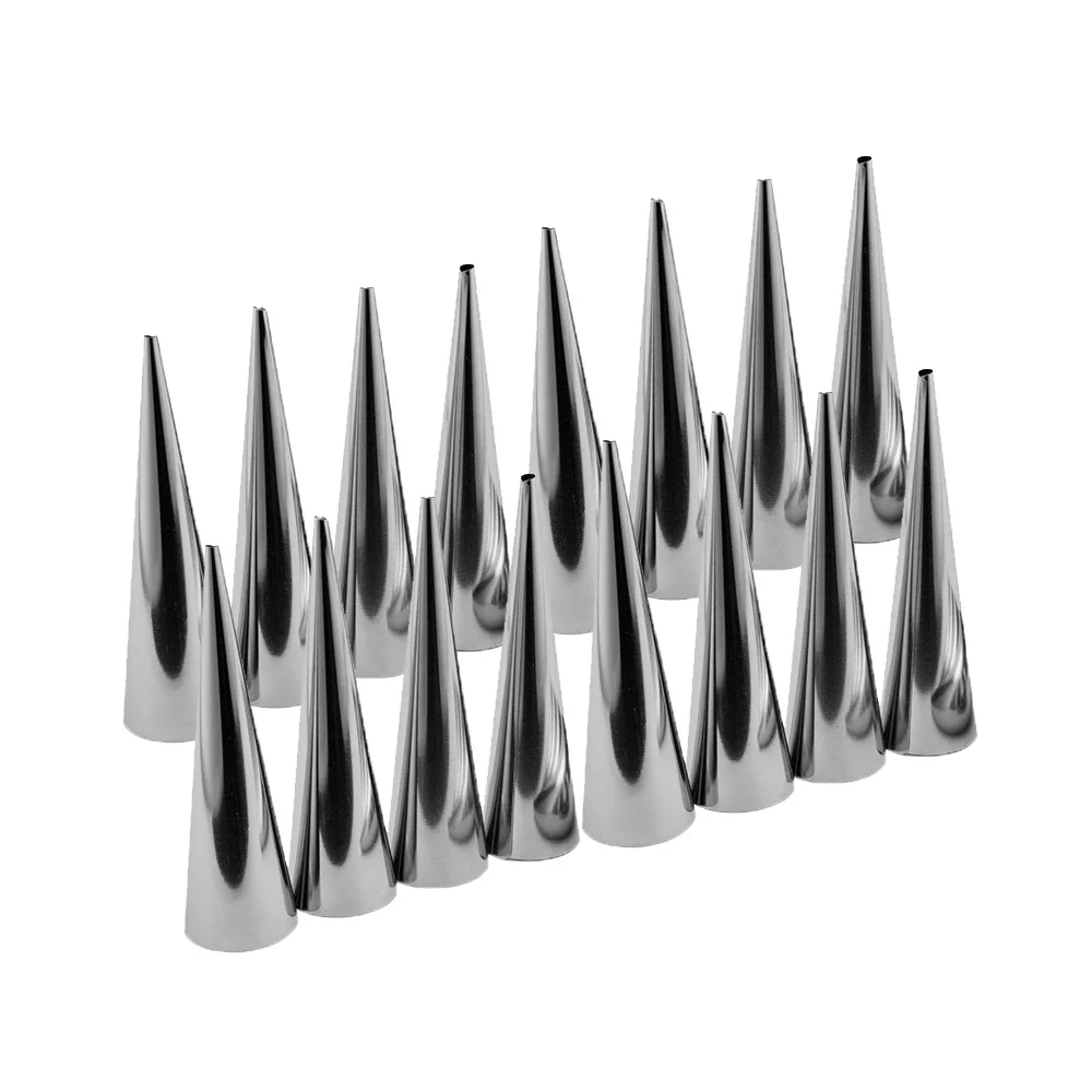 

12pcs Stainless Steel Cannoli Forms Cream Horn Mold Cone Cake Roll Horn Mold Shells Conical Croissants Bread Pastry Mold