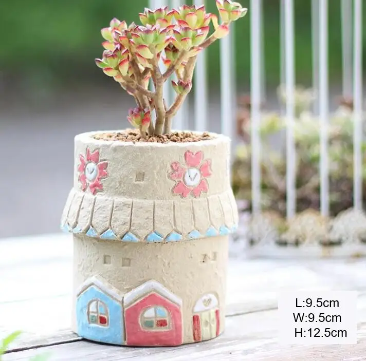 TECHOME креативность мультяшный дом форма керамика суккуленты растение цветочный горшок домашний стол садовый декор
