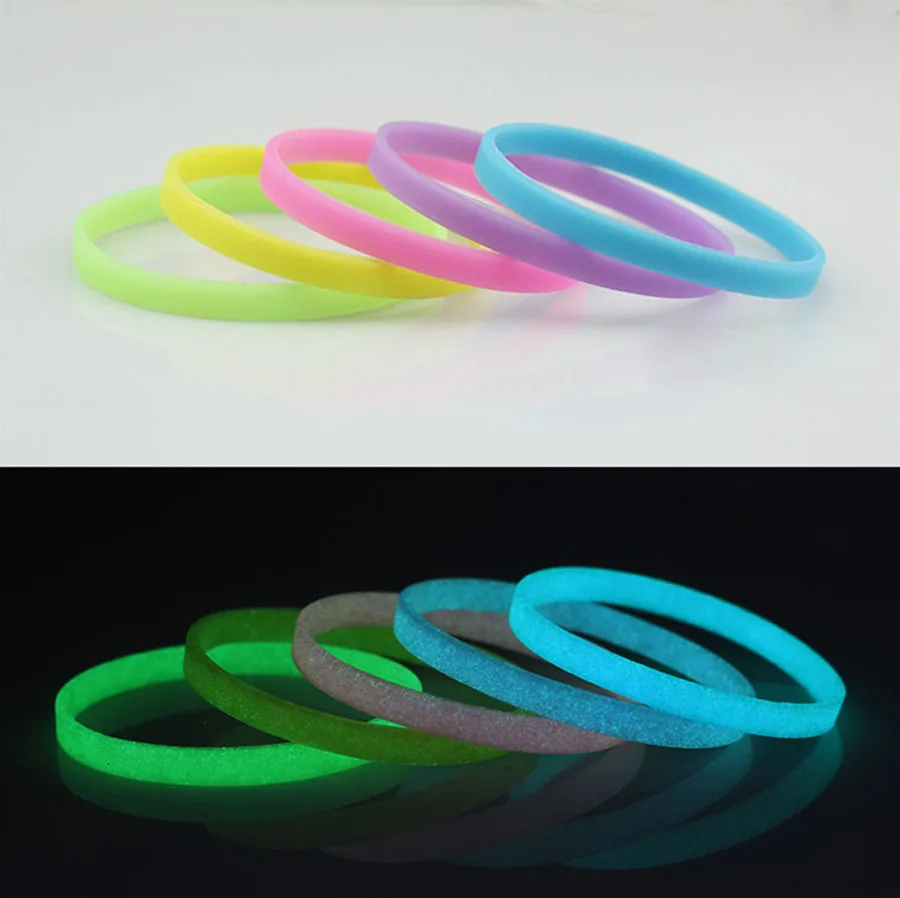 Wholesale 100pcs/lot fashion colorful glow in the dark silicone