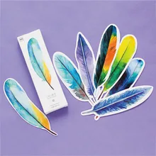 30pcs/box Beautiful feathers Bookmarks Marker Stationery Gift Realistic Kawaii Cartoon Bookmarks Office School Supply