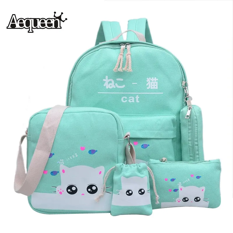 Aliexpress.com : Buy AEQUEEN Cute Cat Backpacks For Teenager School Bag ...
