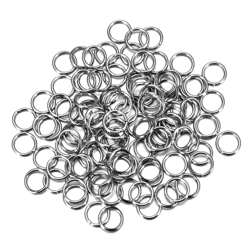 

100PCS Stainless Steel Silver Tone Open Jump Rings 6mm