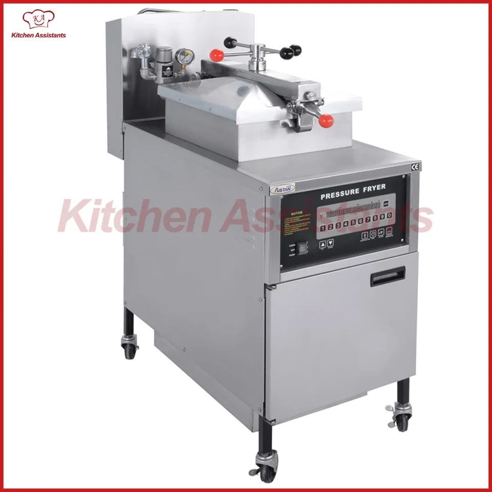 PFG600 gas digital LCD vertical pressure deep fryer with oil pump built