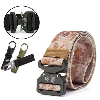 

Men 's 125CM Combat Belt Tactical Hunting Belt Military Accessories Nylon Waistband US SWAT Training Belt Equipo Tactico Militar