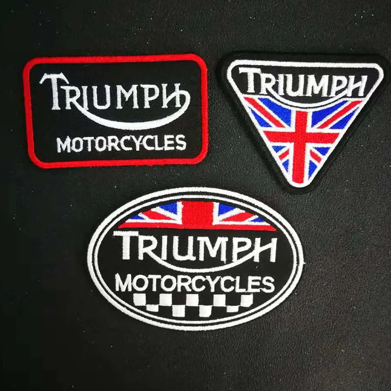 TRIUMPH мотоциклы индивидуальная бирка с железной вышивкой патч для поддержки куртки, панк мотоцикл вышивка Скелет Байкерский значок