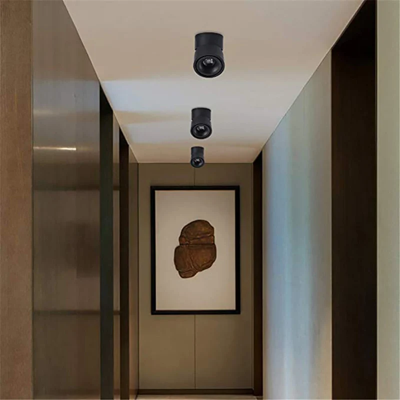 Artpad современный 7 Вт черный потолочный светильник COB LED 360 градусов вращающийся