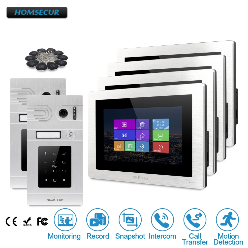 

HOMSECUR 7" Hands-free Video Door Entry Security Intercom+Outdoor Monitoring and Motion Detection BC071-S + BM714-S