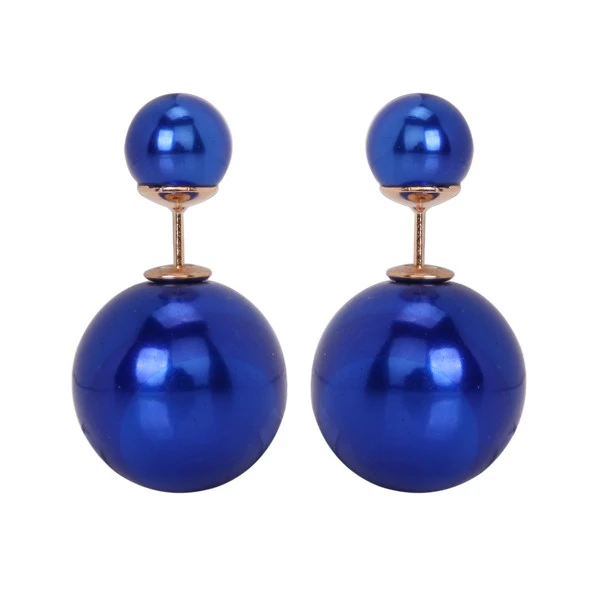 Gum Tee Mise en Style Tribal Earrings - Metallic Royal Blue