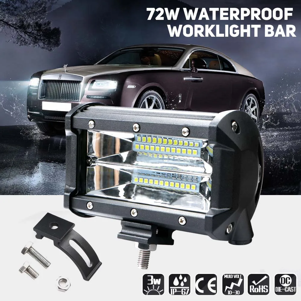

1pc Bar for Offroad Car Led Light Bar 12 V 72W Led Driving Light Offroad Tractor car work light led for car accessories