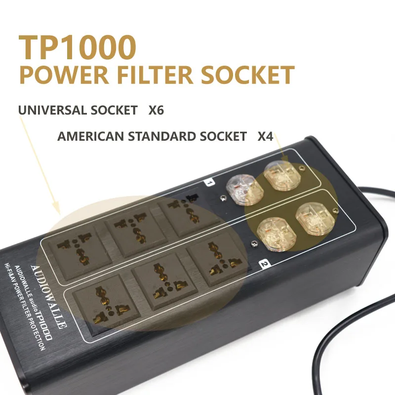 Audiowalle TP1000 Hi Fi Сетевой фильтр розетка с защитой от молний и функция отображения