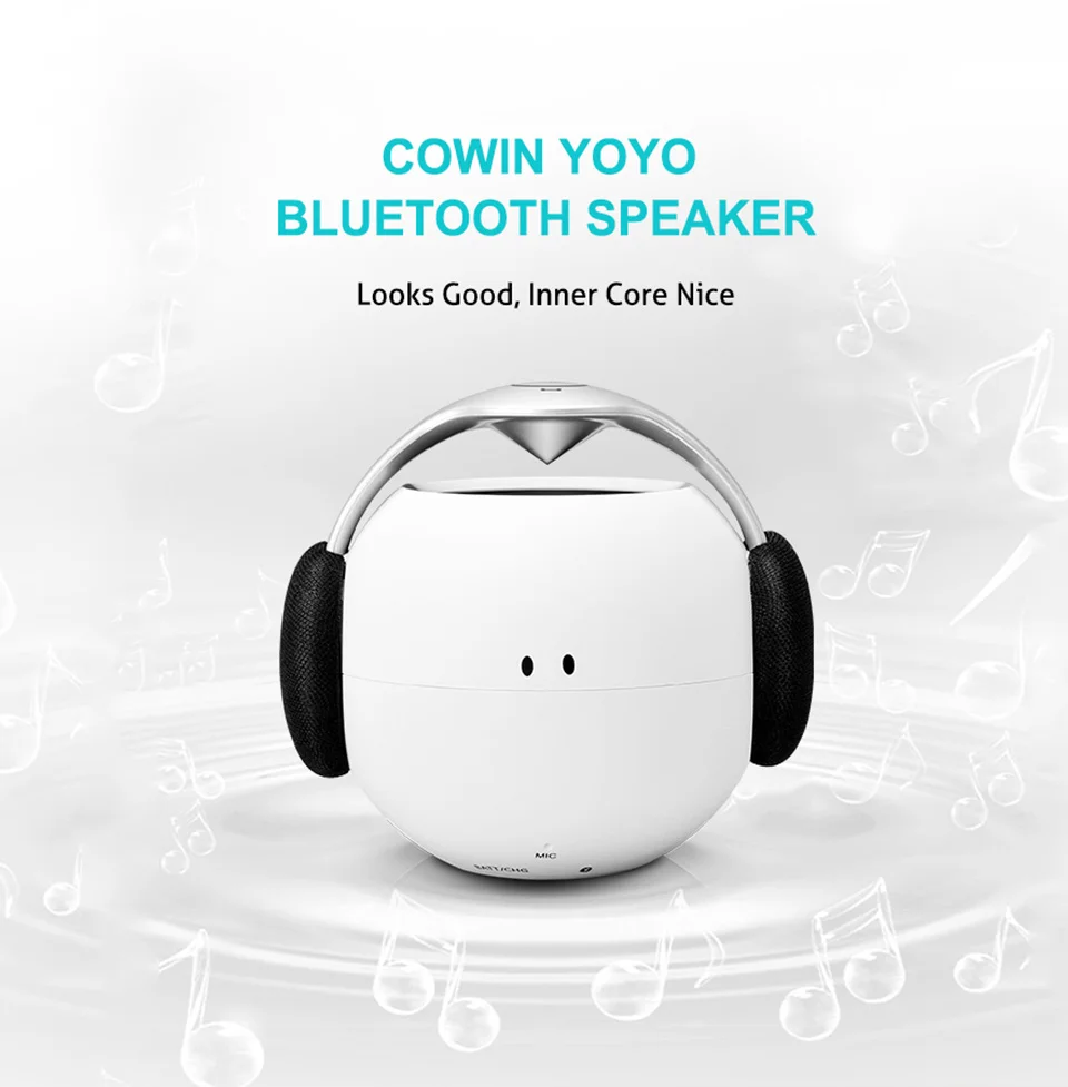 Cowin YOYO Bluetooth водонепроницаемый портативный стерео-динамик сабвуфер беспроводной мини Bluetooth Динамик hands-free мобильный телефон subwoo