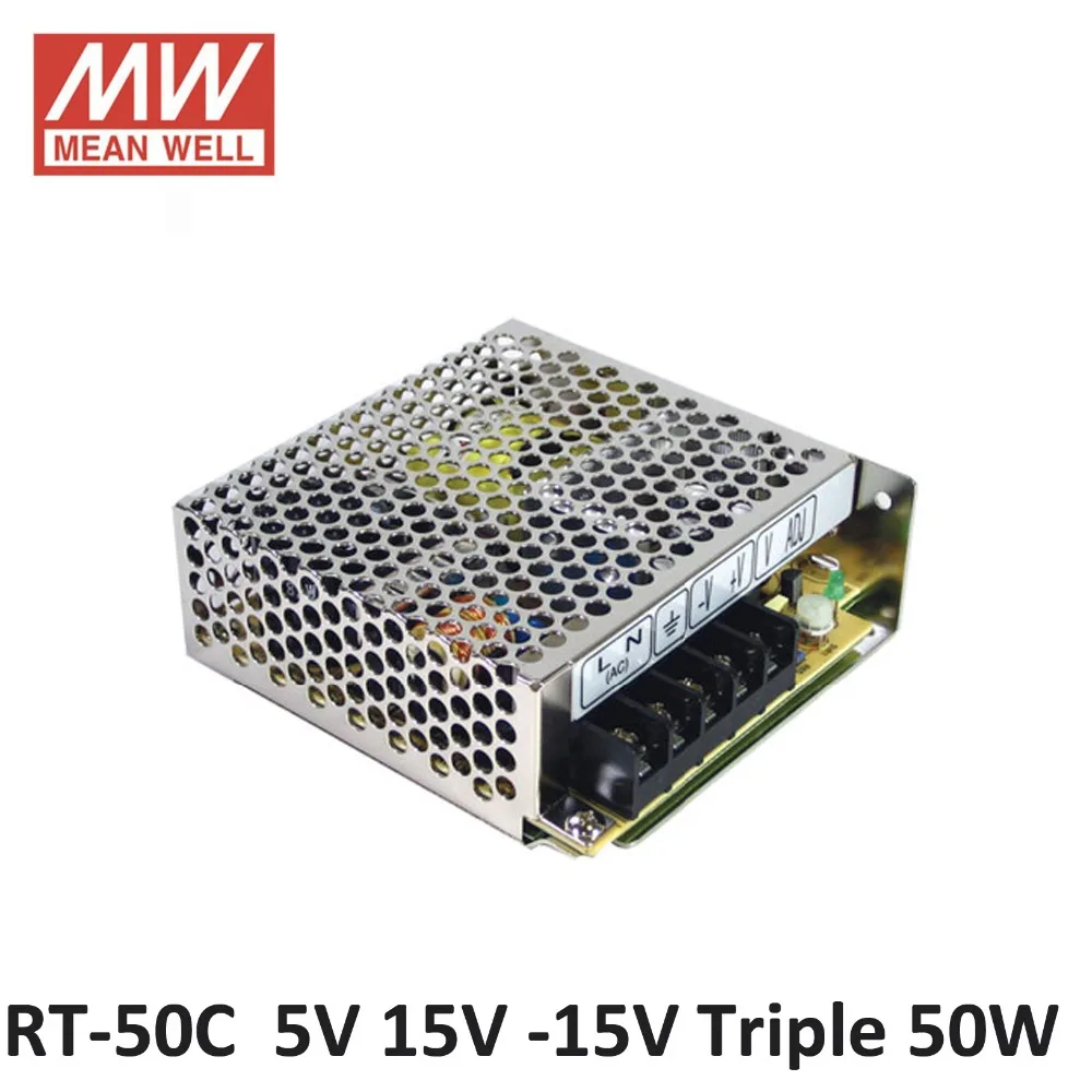 

Original Mean Well POWER SOURCE RT-50C 50W Triple output +5V/4A +15V/1.5A -15V/0.5A Meanwell Power Supply UL CE TUV CB CE