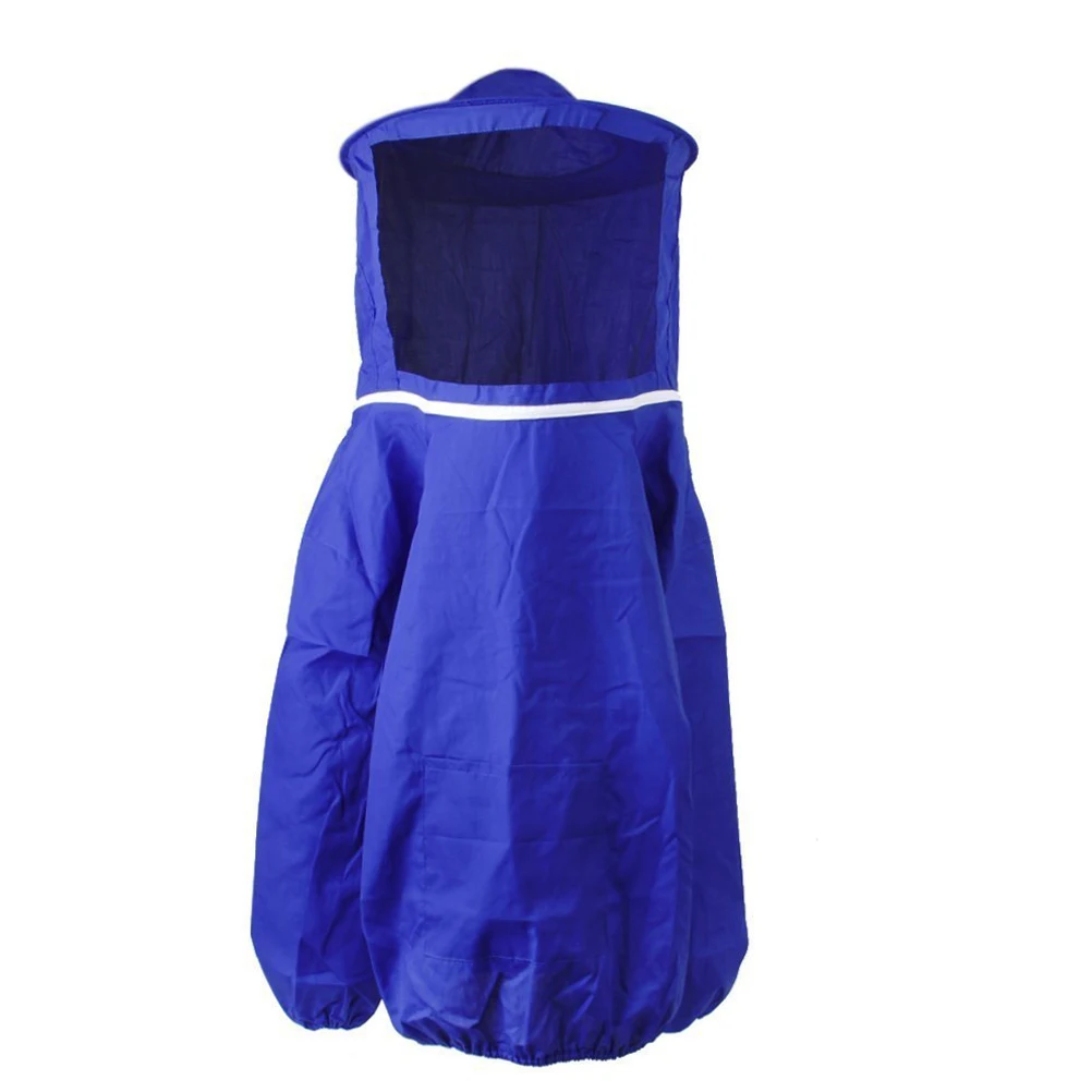 

Professional Beekeeping Suit Jacket Coat Pull Over Bee Protective Suit Clothing Smock with Veil - Free Size (Blue)