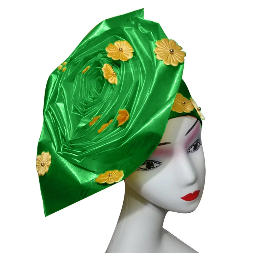 Нигерийская Кружевная повязка на голову африканская повязка тюрбан кепки африканские головные уборы, женские головные уборы