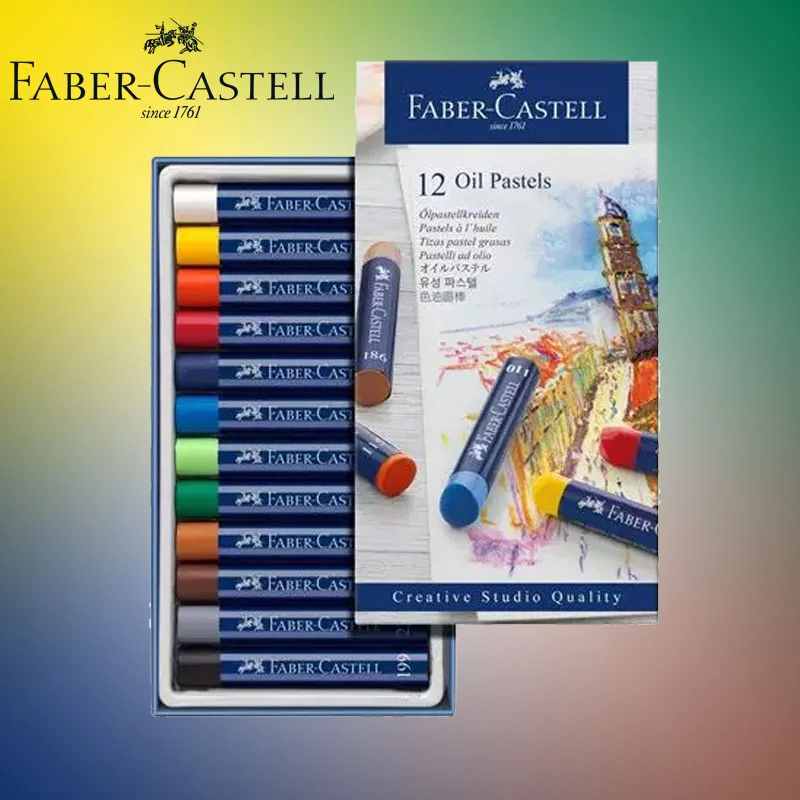 

Original Faber Castell Oil Pastel Crayons Set 12 Color, Nontoxic Studio Soft Crayon For Painting Artist Crayon Paint