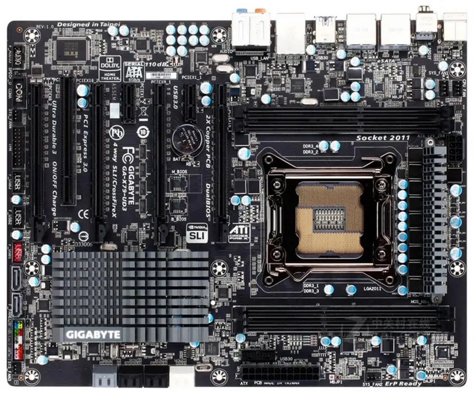 Материнская плата для Gigabyte оригинальная б/у настольного ПК с процессором LGA i7 LGA2011