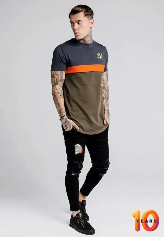 SikSilk темно-синяя и Haki Футболка мужская